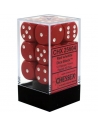 Chessex Opaque 16mm d6 with pips Dice Blocks (12 Dice)- Red w/white