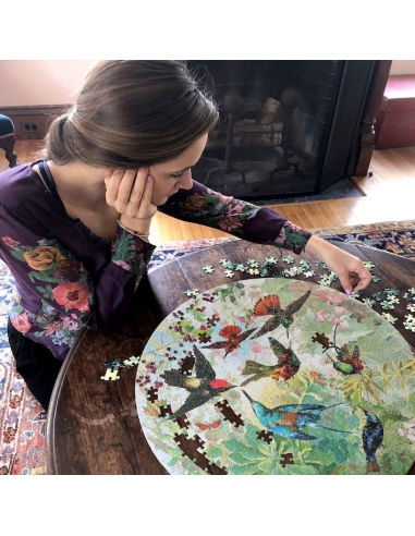 Puzzle Round 500pcs Hummingbirds