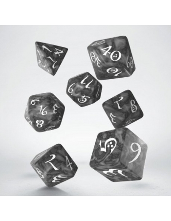 Classic RPG Smoky & white Dice Set