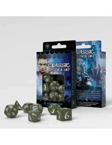 Classic RPG Smoky & white Dice Set