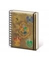 Harry Potter Hogwarts & Houses Crests wiro A5 notebook
