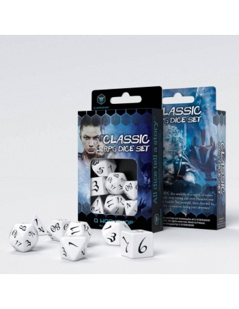 Classic RPG White & black Dice Set 2