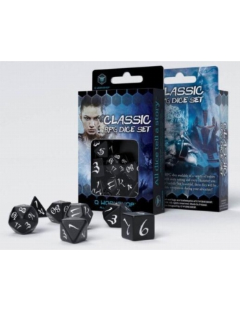 Classic RPG Black & white Dice Set 2