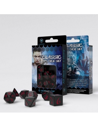 Classic RPG Black & red Dice Set