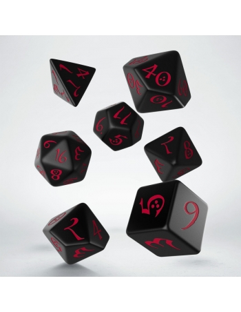 Classic RPG Black & red Dice Set