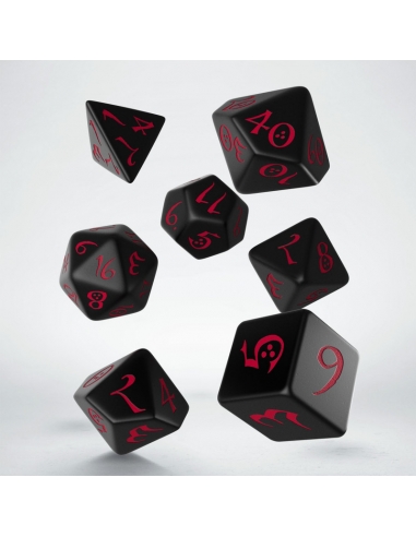 Classic RPG Black & red Dice Set