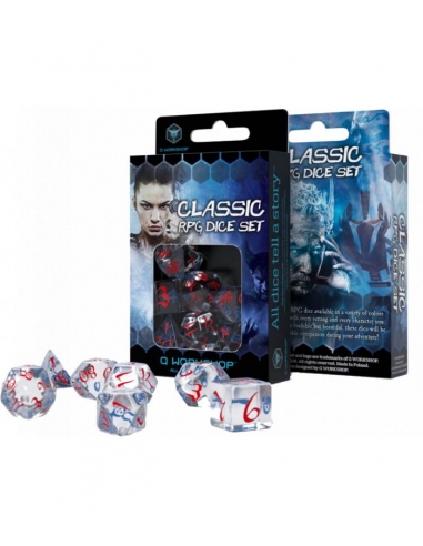 Classic RPG Translucent & blue-red Dice Set