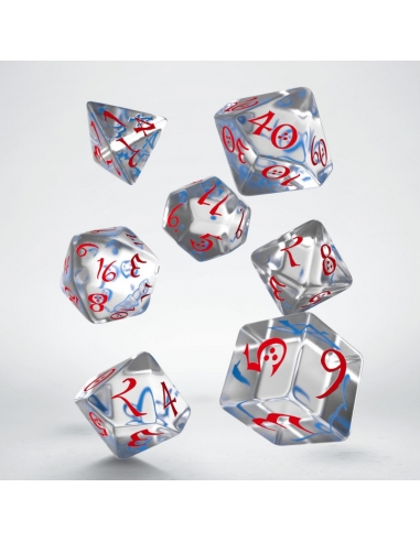 Classic RPG Translucent & blue-red Dice Set