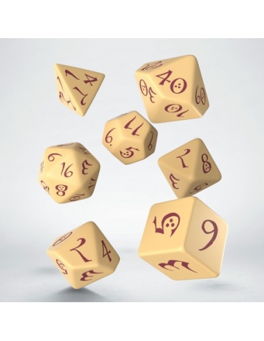 Classic RPG Beige & burgundy Dice Set