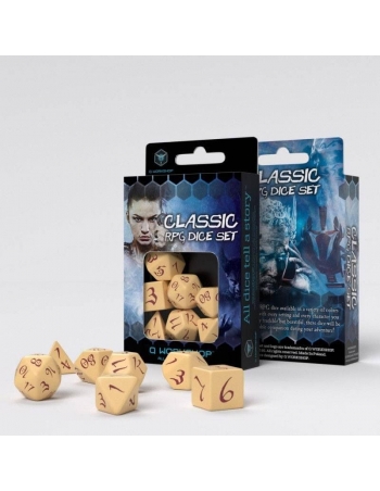 Classic RPG Beige & burgundy Dice Set 2