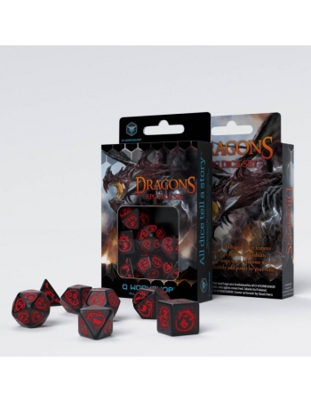 Dragons Black & red Dice Set 2