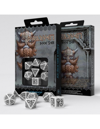 Dwarven White & black Dice Set 2