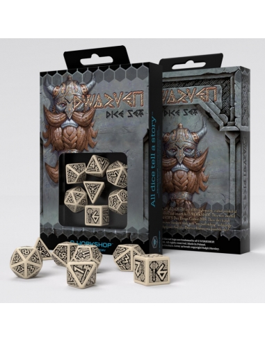 Dwarven Beige & black Dice Set