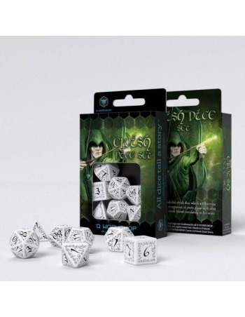 Elvish White & black Dice Set 2