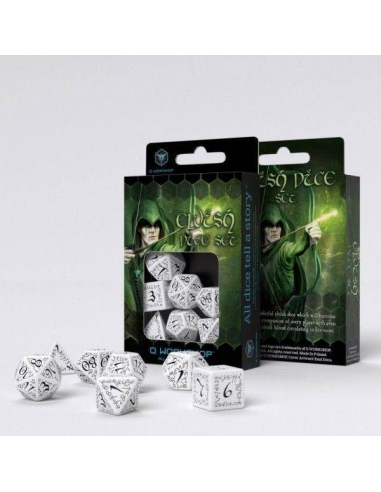 Elvish White & black Dice Set