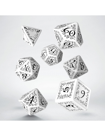 Elvish White & black Dice Set