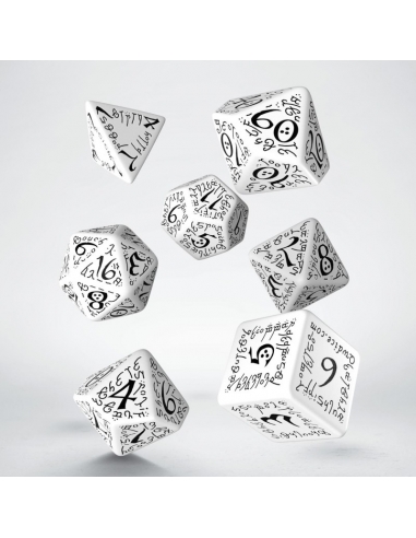 Elvish White & black Dice Set
