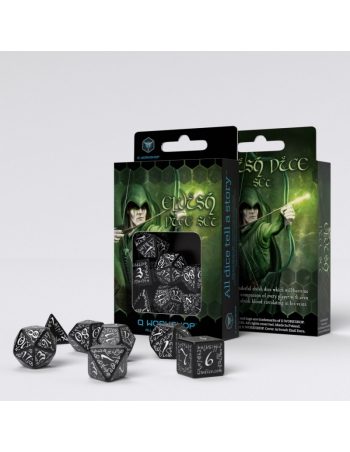 Elvish Black & white Dice Set 2