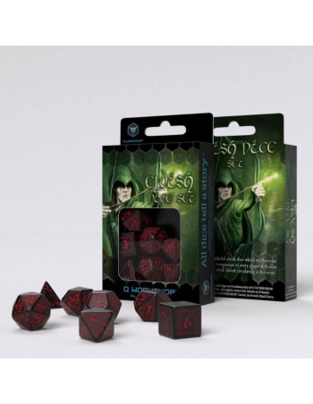 Elvish Black & red Dice Set 2