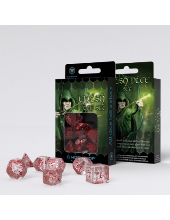 Elvish Translucent & red Dice Set 2