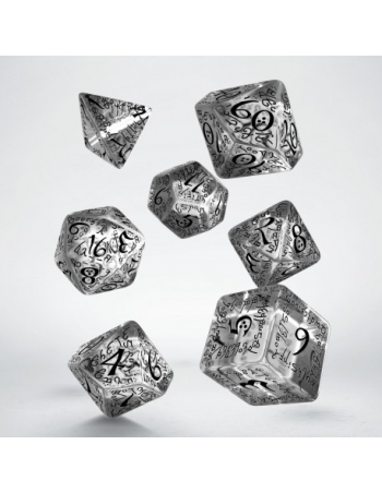 Elvish Translucent & black Dice Set