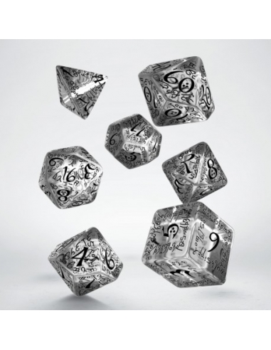 Elvish Translucent & black Dice Set