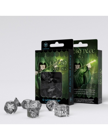 Elvish Translucent & black Dice Set 2