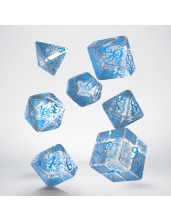 Elvish Translucent & blue Dice Set