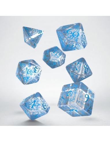 Elvish Translucent & blue Dice Set