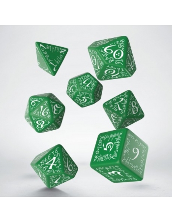 Elvish Green & white Dice Set