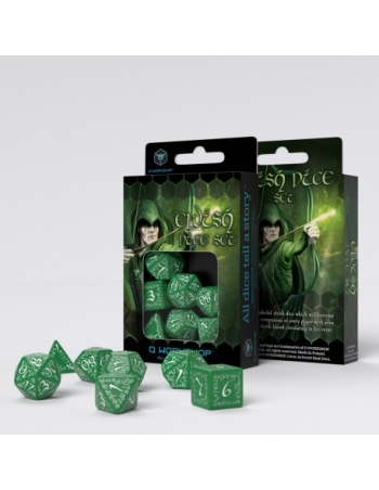 Elvish Green & white Dice Set 2
