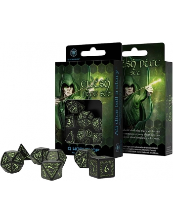Elvish Black & glow-in-the-dark Dice Set 2