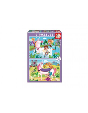 Puzzle 2x20pcs Unicorns And Fairies