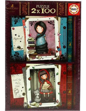 Παζλ 2x100 κομμάτια Rapunzel + Little Red Ridding Hood