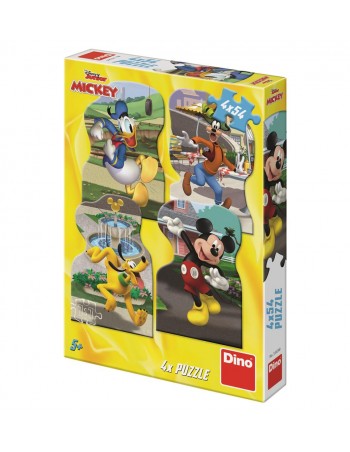 Puzzle Mickey and friends in town 4x54 pcs