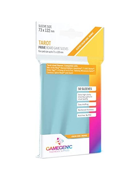 Gamegenic - PRIME Tarot-Sized Sleeves 73 x 122 mm - Clear (50 Sleeves)