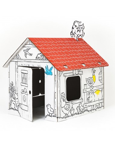 Annahouse Cardboard House Red Roof Country