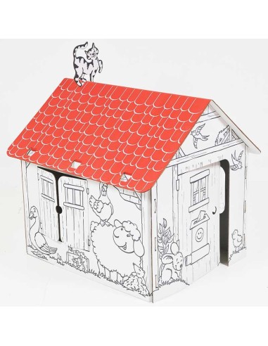 Annahouse Cardboard House Red Roof Country