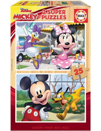 Παζλ Ξύλινο 2x25 κομμάτια Mickey & Friends