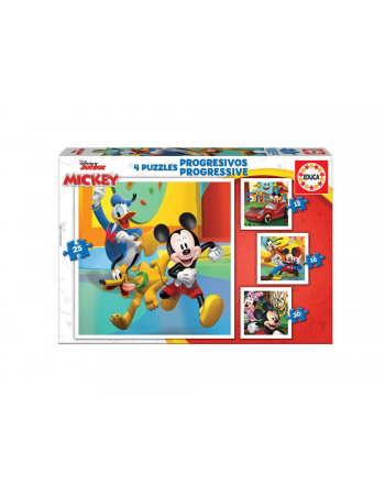 Puzzle 4x(12-16-20-25)pcs Mickey & Friends