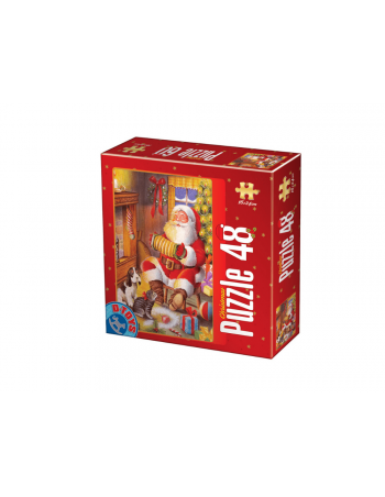 Παζλ 48 κομμάτια ο Άι Βασίλης δίπλα στο τζάκι