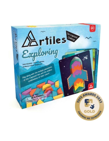 Artiles Σύνθεση Σχημάτων με Ξύλινα Τουβλάκια και 4 Κάρτες "Εξερεύνηση"