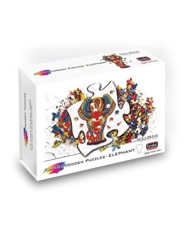 Rainbow Wooden Puzzle – Elephant
