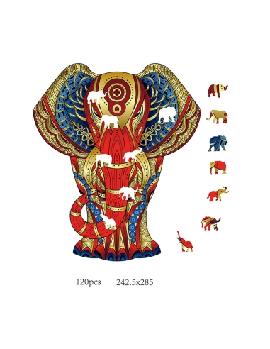 Rainbow Wooden Puzzle – Elephant
