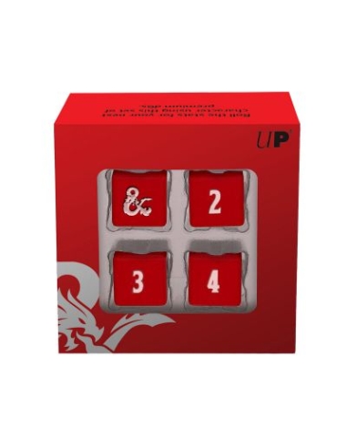 Heavy Metal Red and
White D6 Dice Set for Dungeons
& Dragons