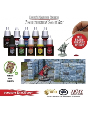 The Army Painter Warpaints Mega Paint Set with Bonus Item - Miniature  Painting Kit with Wargamer Regiment Miniatures Paint Brush - Miniature  Paint Set